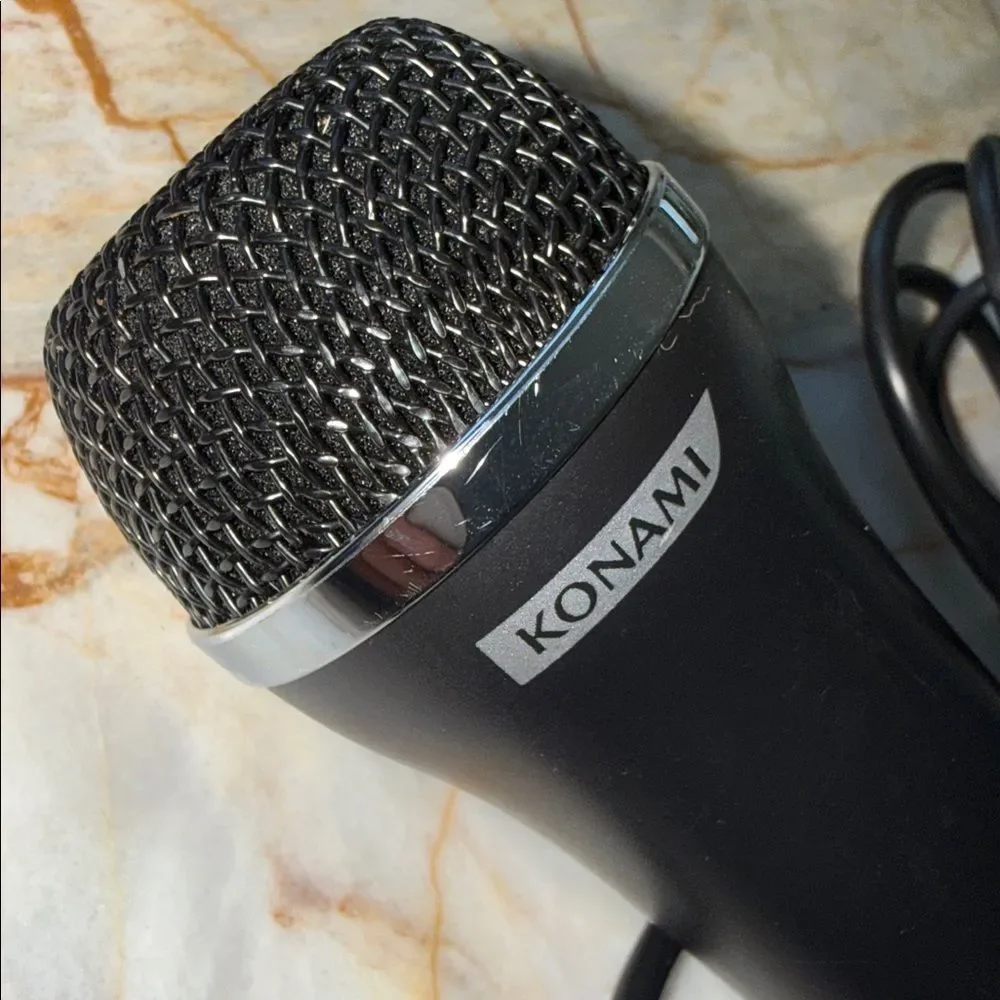 Konami USB Wired Microphone Black Handheld Gaming Karaoke Mic Accessory